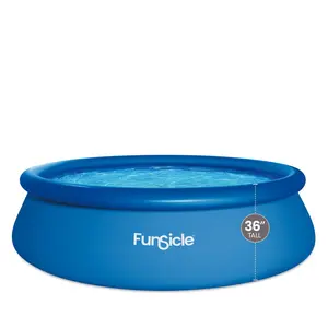Funsicle 12' x 36" QuickSet Inflatable Ring Top Outdoor Above Ground Pool w/Pump