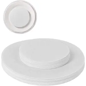 50 Pcs Plate Separators, 9.8'' + 5.9'' 2 Different Sizes Soft Felt Round Plate Dividers Protective Pads for China Dish Storage (White)