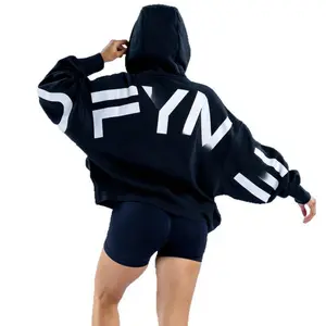 New DFYN~Letter hooded wool women's sports sweater, suitable for winter street casual warmth: free shipping women's top pullover long sleeved shirt