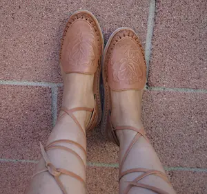 Lace Up Huaraches Tan