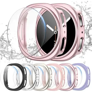 [6+6Pack] for Samsung Galaxy Watch 8 40mm Screen Protector Case, Hard PC Bumper + HD Anti-Fog Tempered Glass Protective Film, Waterproof Face Cover Set for Galaxy Watch 8 40mm Accessories Colorful Wearable Protection