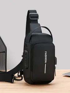 Men's Small Crossbody Shoulder Bag, Anti-Theft Sling Chest Backpack with Password Lock, Multi-Functional Water-Resistant Pack, Adjustable Strap for Cycling, Travel, Camping, Daily Outdoor Fashion
