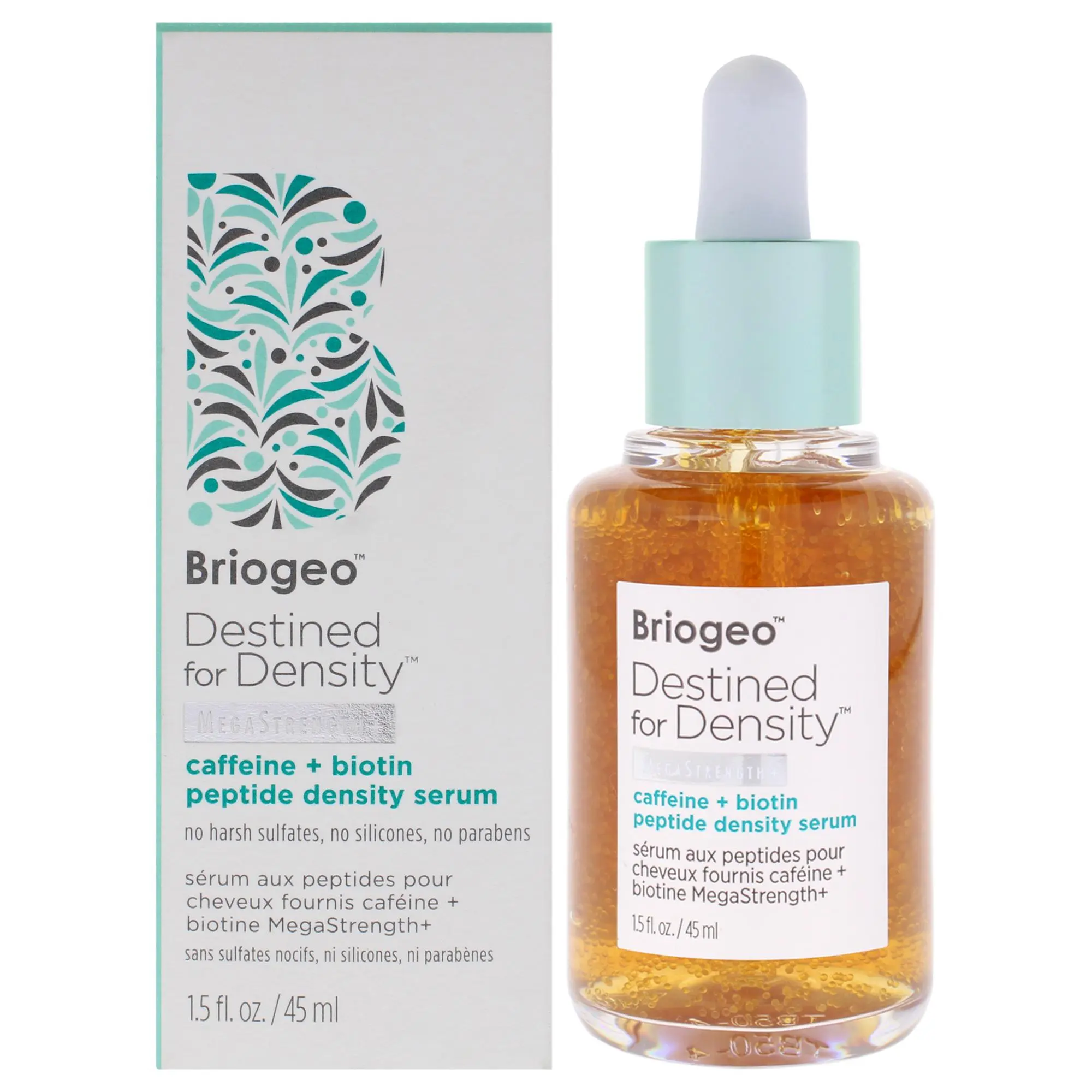 Unisex Briogeo Destined For Density MegaStrength Caffeinated Serum with Biotin + Peptides - 1.5 fl oz, Density Focus, Apply Daily