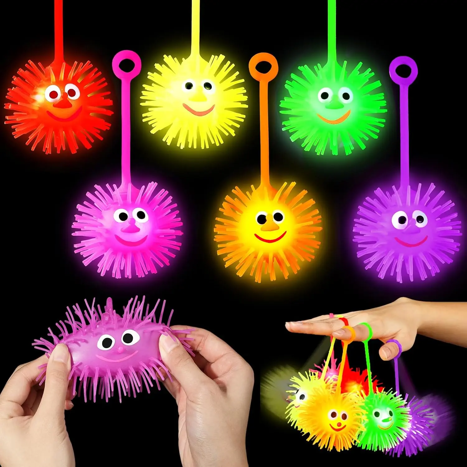 12PCS LED Puffer Balls Bouncy Light Up Ball for Kids 4-12 Toy Stress Ball Flashing Sensory Puffer Toy Glow in The Dark for Classroom Stuffers Prizes Bulk Kid Pinata Fillers End of Year Students Gifts,back to school,back to school haul