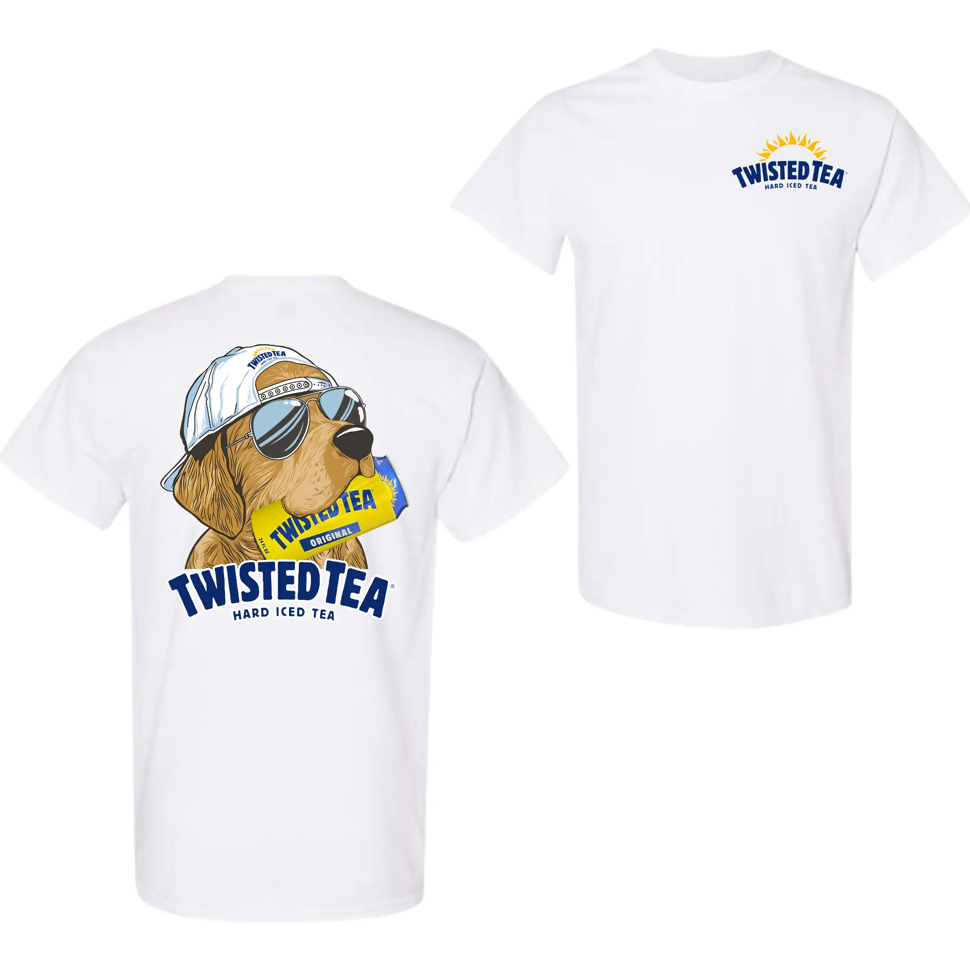 Twisted Tea Hunting Dog 2 Sided T-shirt, Twisted Tea T-Shirt Full Color For Men and Women, Unisex Outdoors Funny Beer Printed T-shirt
