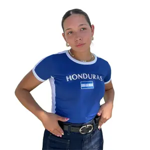 Honduras Y2K Top, Women's Y2K Trendy Short Sleeve for Summer, Slim Womenswear