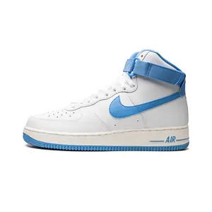 NIKE AIR FORCE 1 HIGH Women's Leather Sports Shoes, University Blue Sneaker with Rubber Sole, Style Code DX3805-100