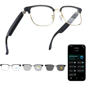 AI  Glasses,  Audio Glasses with Real-Time Translator for 164 Languages, No subscription for APP, Photochromic Lens, Spring Hinges,  Glasses for Travel/Work/Study()