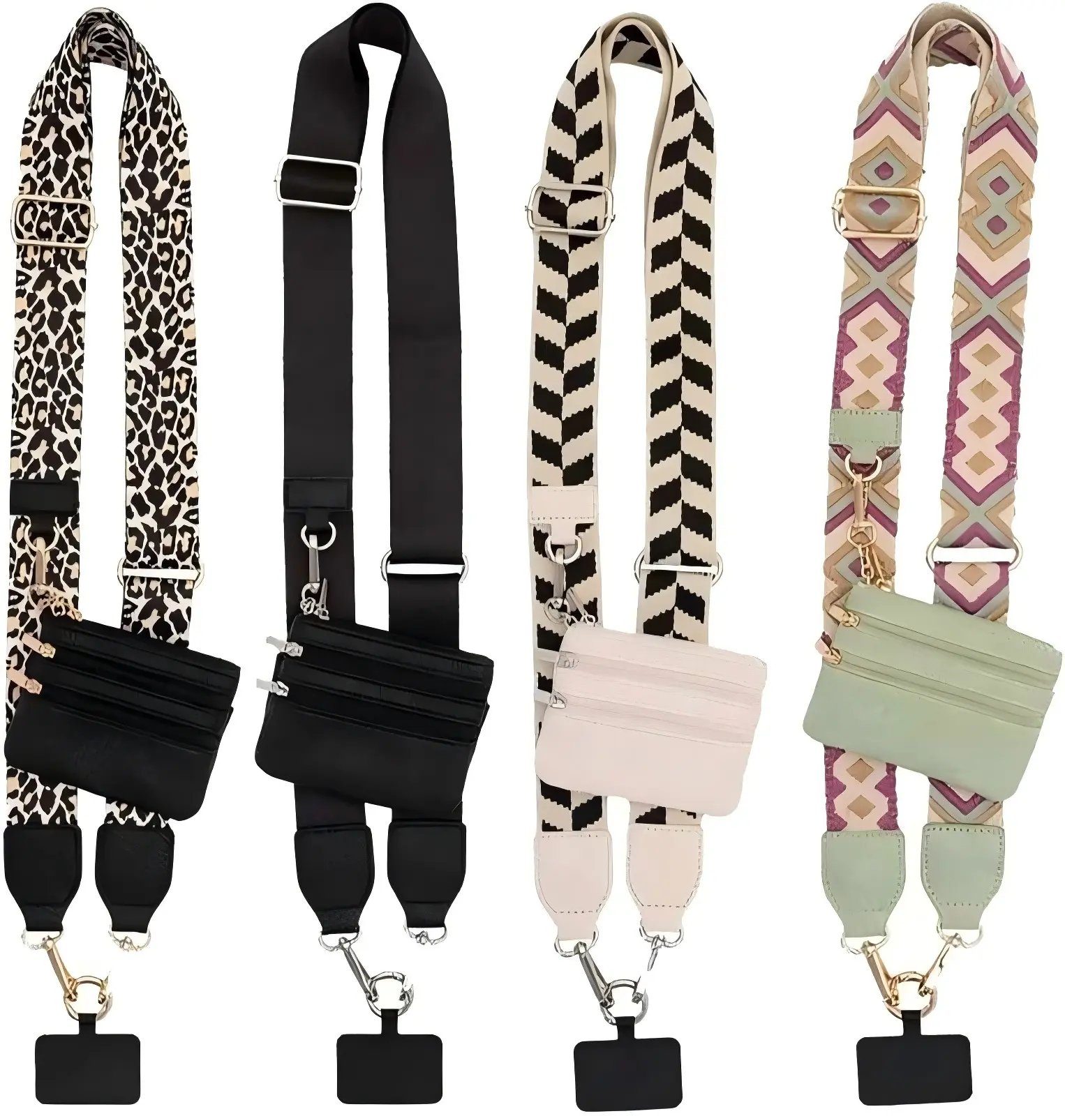Adjustable Crossbody Phone Lanyard with Zippered Pouch - Clip and Go Strap for Phone and Wallet, Hands-Free Multifuctional Cell Phone Strap for Women/Men, Perfect for Travel, Running, Shopping