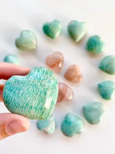 Small Amazonite Heart Carving Small Blue Green Turquoise Amazonite Heart Carving ~35g ~4cm ~1.2oz ~1.5" Inch