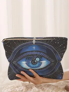 Eye Pattern Makeup Bag, Multi-functional Cosmetic Storage Bag, Lightweight Makeup Organizer Pouch, Versatile Storage Bag for Travel & Daily Use, Makeup Accessories Organizer