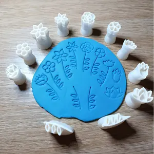 11pcs Clay Stamp & Molding Kit with Multi-Shape Flower, Leaf, Branch Stamps - DIY Plastic Clay Set for Making, Pottery, Scrapbooking, Card Making - Compatible with Polymer Clay, Wax, Resin Crafts, Crafting Kit (Beginner-Friendly)