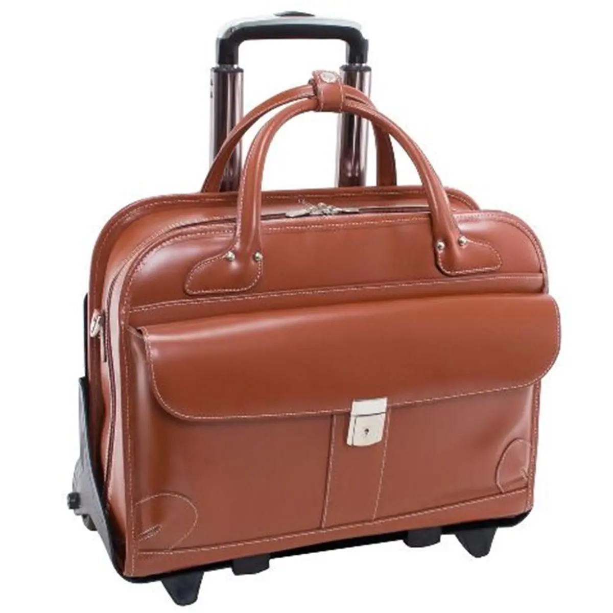 McKleinUSA Lakewood Women's Top Grain Leather Wheeled Briefcase, 2-in-1 Detachable Design for Travel On The Road, Fits 15.6" Laptops, Checkpoint Friendly, Zipper Pockets