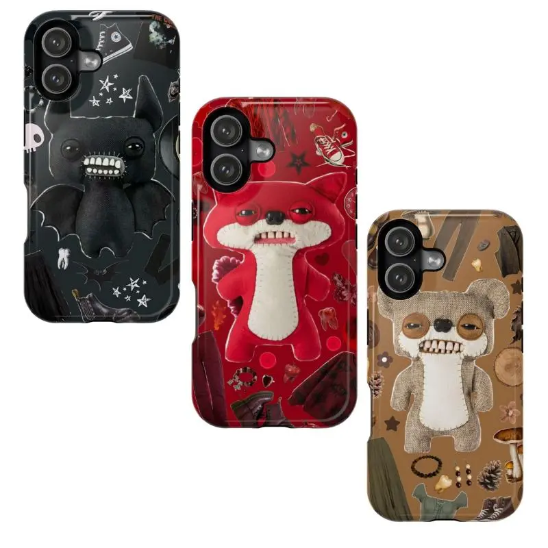 Fuggler Monster Phone Case - Thin Polycarbonate Weirdcore Ugly Cute Teeth Plushie Cover, Indie Aesthetic Dark Humor Funny Gift for Indie Fans, Fade-Proof Print Fit for iPhone 11-17 Pro Max/Plus, Samsung Galaxy S23-25