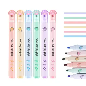 6pcs Cat Paw Highlighters, Fun Vibrant Markers for Students & Office Note-Taking, Ideal for School and Office Use, Pen Highlighter
