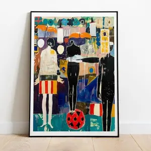 Afrocentric Abstract Art Unframed Poster - Hand-Printed Long-Lasting Photo Paper Artwork, Multi-Size Modern Home Decor Set, Wall Decoration with Photo Tape for Home Rooms