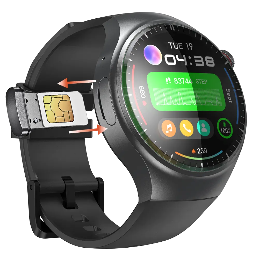 DM80 4G Android Wireless Smart Watch - AMOLED Wristwatch, Fitness Tracker Watch, Sports Tracking Wristwatch for Daily Use, Wearable Smartwatch