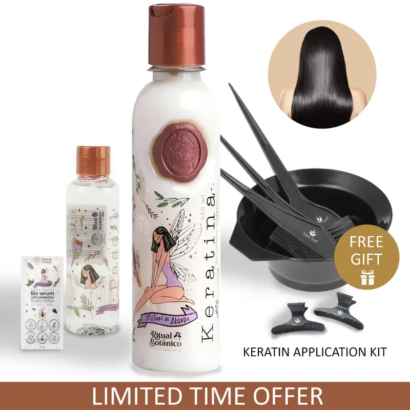 Keratina Ritual Botanico Organic Keratin | Hair Smoothing & Straightening Treatment | Formaldehyde-Free Hair Botox | Infused with 12 Natural Oils for Shine, Softness & Nourishment