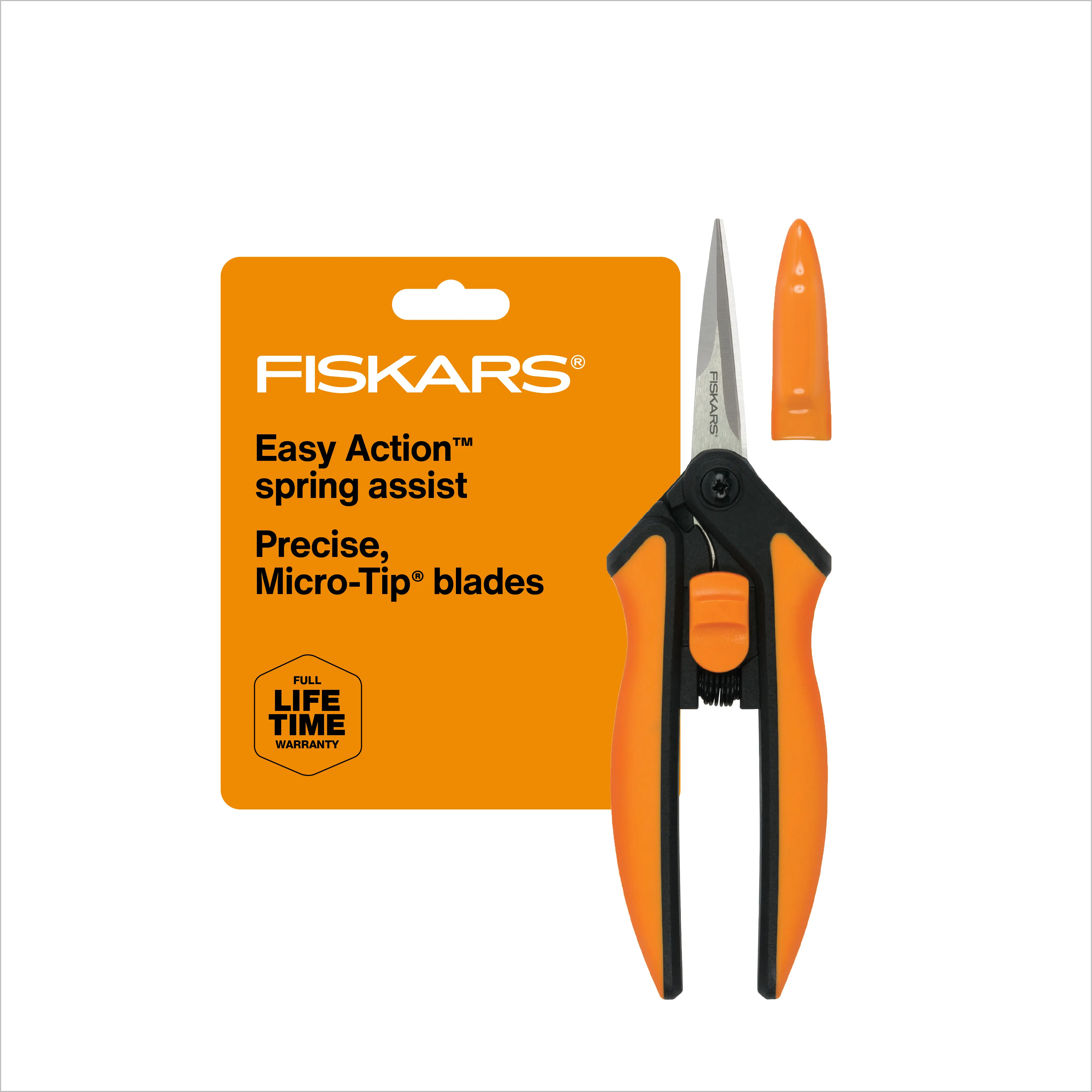 Fiskars 6" Pruning Scissors for Flower Stems, Herbs, Buds, and Small Plants, Garden Snips with Stainless Steel Blades, Gardening Trimmers with Comfortable Handle