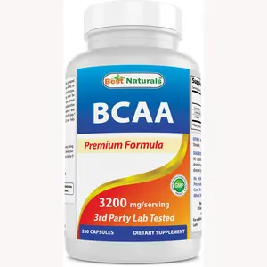 Best Naturals BCAA 3200 mg per Serving 200 Capsules - Branched Chain Amino Acids for Muscle Growth & Metabolism - Optimum Dosage of L-Leucine, L-Isoleucine, L-Valine - Post & Pre Workout Supplement