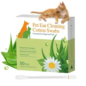 Pet Ear Cleaner Swabs - Gentle, Hypoallergenic, Alcohol-Free Essential Oil-Infused Formula for Dog & Cat Grooming, Wax Removal, Soothing Care, Individually Packed for On-the-Go Use Kittens
