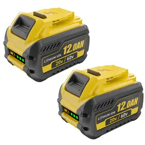 2-Pack 12.0Ah Replacement for Dewalt 20V/60V MAX Battery, Compatible with DCB612 DCB606 DCB609 Flexvolt 20V 60V Electric Power Tools Default