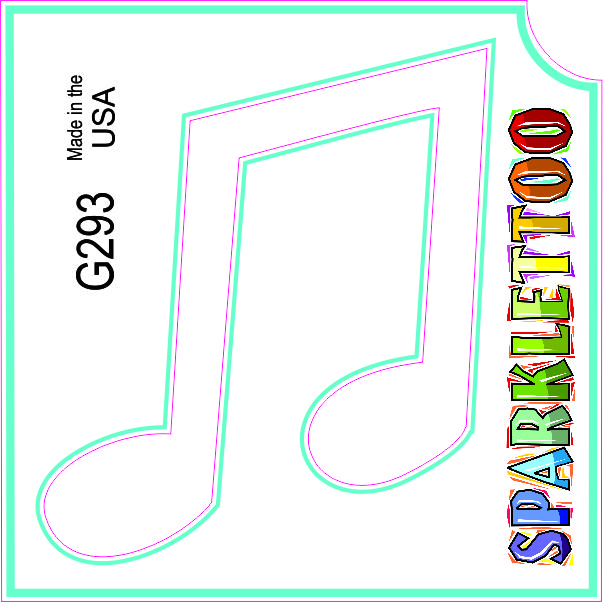 Ruby Red Paint G293-2 1.5 x 2.3 x 2.3 in. 2-Ply Music Note 2 Design Glitter Tattoo - Pack of 100