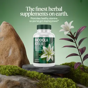 Rhodiola Rosea Extract Capsules 500mg, Herbal Plant Supplement, Vegan Formula, Daily Wellness Support