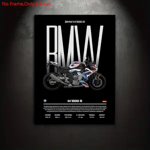 1 piece/set frameless canvas painting print poster, classic minimalist vehicle art, superbike BMW M1000R, perfect gift for motorcycle enthusiasts, ideal gift for bedroom, living room, mural, home decoration, Modern home decor, Canvas Wall Art