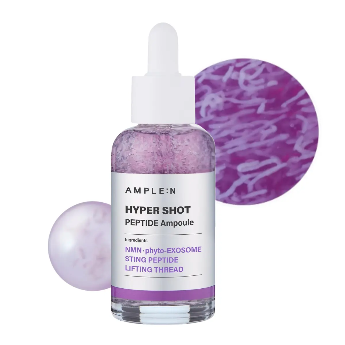 [AMPLE:N] Hyper Shot Ampoule 50ml, Melting Thread Peptide Care (Peptide / Ceramide / CICA PDRN), Firming peptide care for bouncy, plump-looking skin