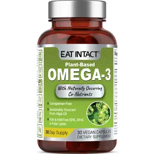 Eat Intact Vegan Omega 3 from Algae Oil Plant-Based Unconcentrated EPA DHA with Polar Lipids Fish Krill Oil Alternative 30 Capsules
