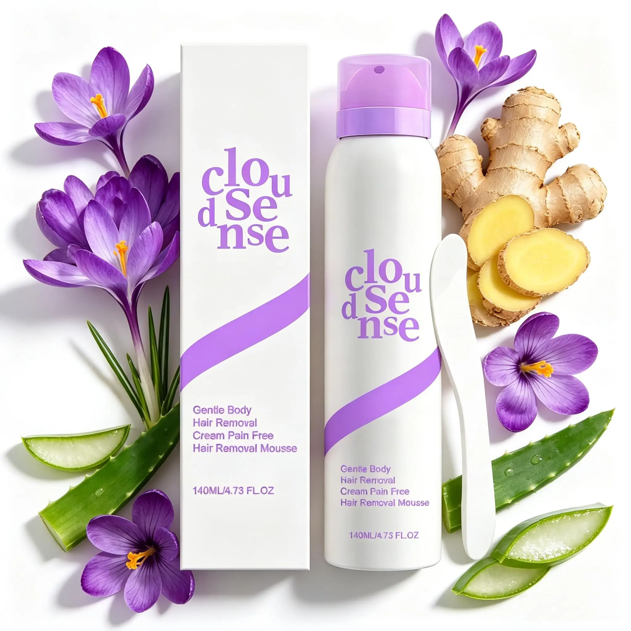 Hair Removal Spray for Men & Women, Gentle Bikini Sensitive Skin, 2 Packs | Gentle painless hair removal spray with aloe & hyaluronic acid, for bikini, legs, underarms, full body & sensitive skin.