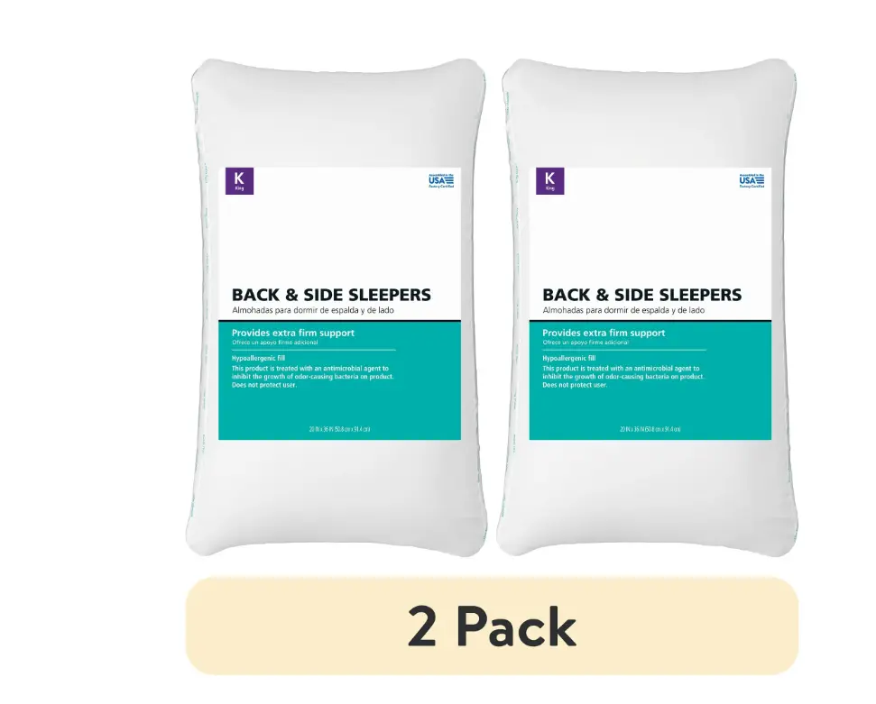 K Back & Side Sleepers Extra Firm Support King Size Pillow 2 Pack Orthopedic Memory Foam for Enhanced Comfort and Support