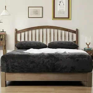 PHF Truly Velvet Fitted Sheet, Luxury Super Soft Cozy Fuzzy Fleece Bottom Sheet, Deep Pocket Up to 16",Strenghth Elastic Band, Suitable for Fall Winter Spring