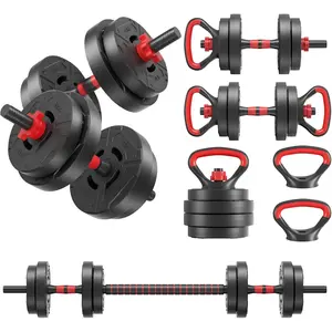 Adjustable Dumbbell Set, 40/60LBS Free Weight Set, Multi-Functional Portable Changeable Dumbbell Barbell Kettlebell Set for Home, Multiple Style