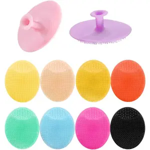 10PCS Silicone Facial Cleansing Brush,Super Soft Face Scrub Clean Brush, Acne Blackheads Removing Handheld Face Scrubber,for Sensitive, Delicate, Dry Skin Skincare Exfoliating Pad