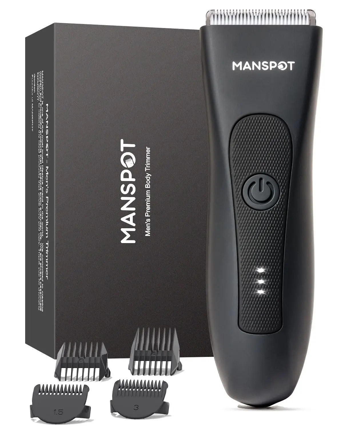 Manscape Groin & Body Hair shaver for Men, Manscape Kit with 4 Guard, Replaceable Ceramic Blade Heads, Waterproof Wet Dry Shaver, 90 Minutes Shaving