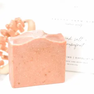 Pink Salt + Grapefruit Cleansing Bar Handmade Tallow and Goat Milk Soap Bar