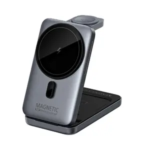 Wireless Charging Station 3 in 1 Folding Fast Magnetic Wireless Charger for Apple Devices Compatible with Iphone 16 15 14 13 12 Series, For AirPods 4/3/2/Pro, For iwatch 3-10 SE Ultra