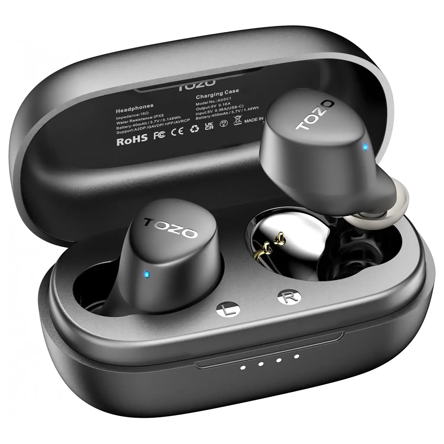 TOZO Agile Dots A00E1 Waterproof Bluetooth Wireless Earbuds with Charging Case