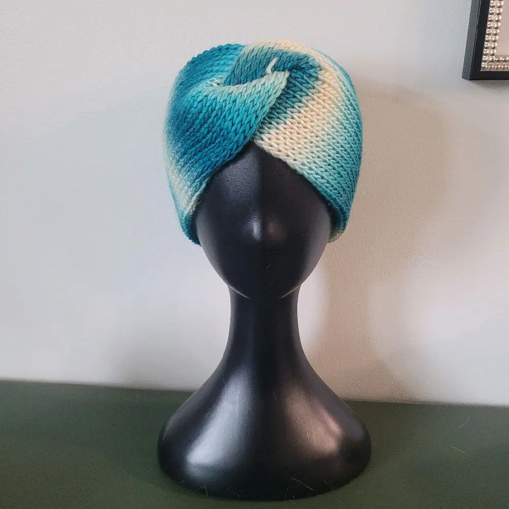 Teal Ombre Knit Twist Headbands - Unique Design for Stylish Wearers