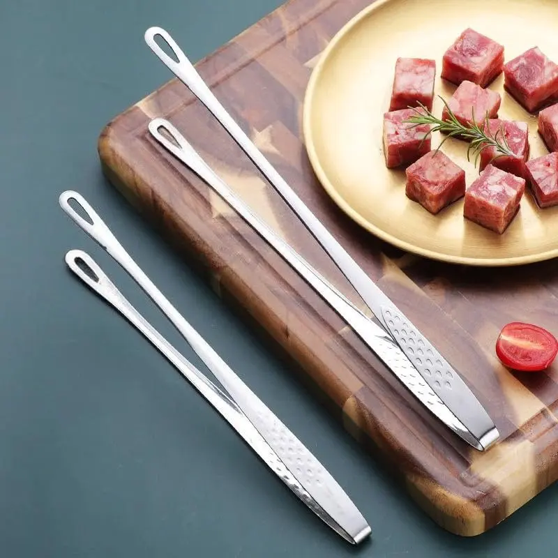 Grill Tongs - 9.45 Inch BBQ Tongs, Heat Resistant Stainless Steel Kitchen Tong, Heavy Duty Metal Locking Tong for Cooking, Grilling, BBQ/Barbecue, Food (All Metal - 9.45")