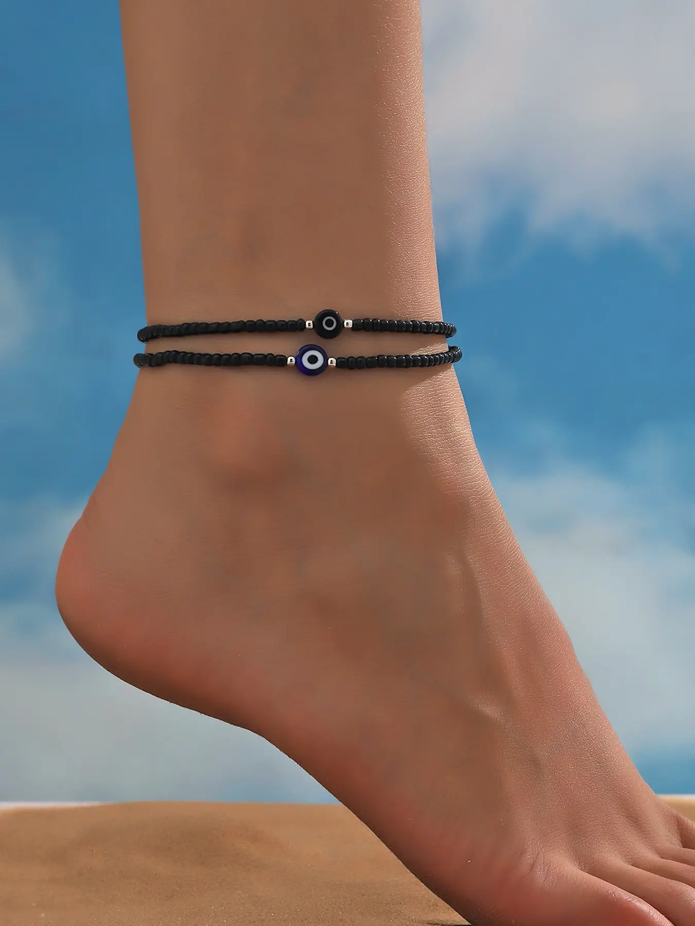 Women's Beaded Anklet Bracelets, Solstice Anklet, Casual Jewelry Accessories for Women & Girls, Perfect Gift for Daily Wear & Party, Trendy Jewelry, Versatile Accessory, Boho Style Jewelry, Jewelry Gifts