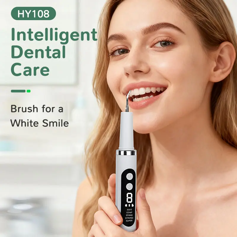 Professional Ultrasonic Oral Whitening Teeth Cleaner for Adults IPX7 Waterproof Electric Plaque & Tartar Remover with 5 Modes LED Light Portable Rechargeable Dental Scaler for Home Travel