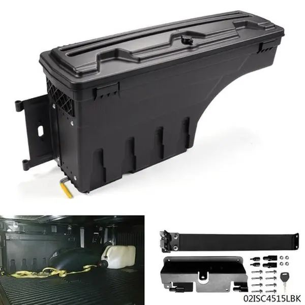 Left Truck Bed Tool Storage Container, Bed-Mounted Truck Tool Box, Compatible with Chevy Silverado & GMC Sierra 2007-2018, Truck Tool Boxes For Bed Of Truck