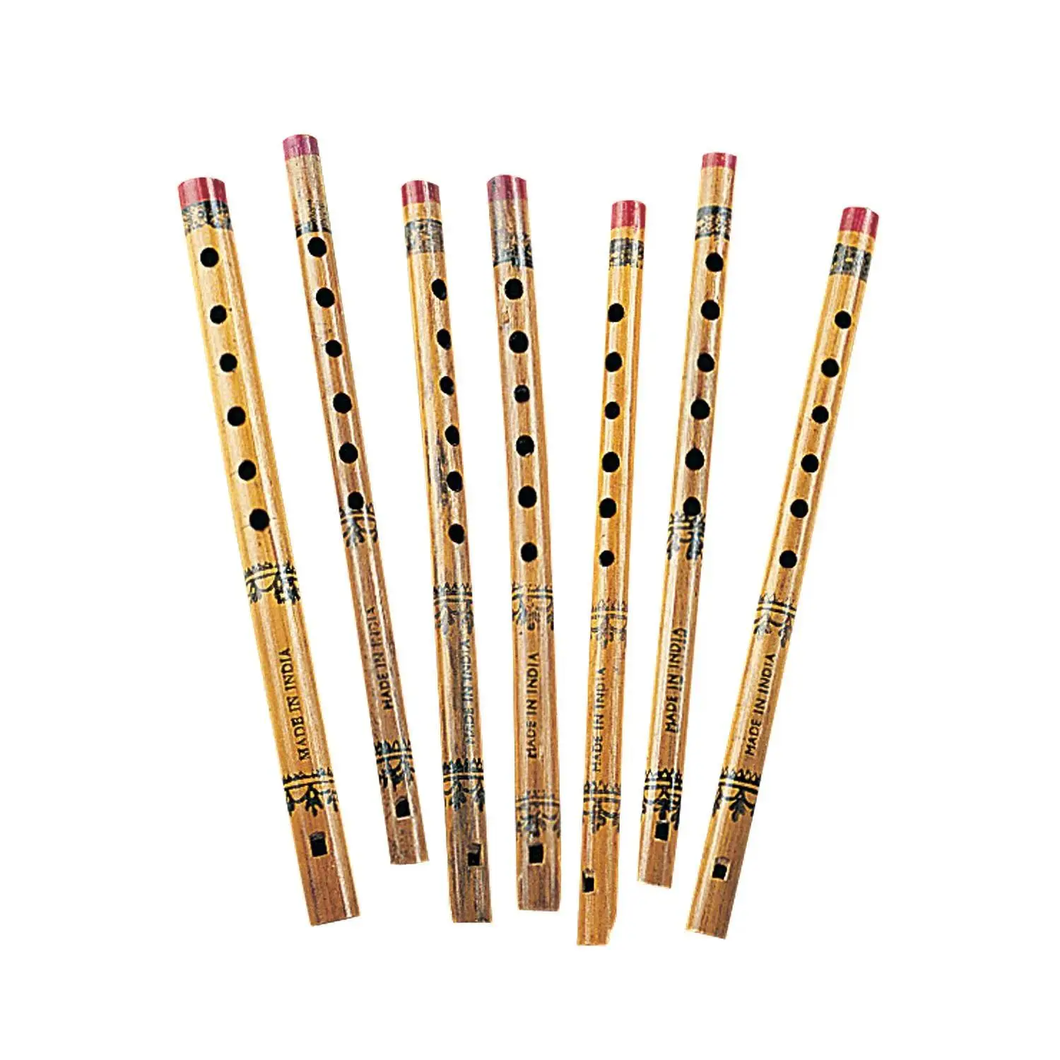 13 1/2" Classic Hand-Painted 6-Hole Brown Bamboo Flutes - 12 Pc.