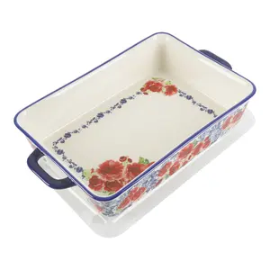 Ceramic 9x13 Baker with Lid, Heritage Floral