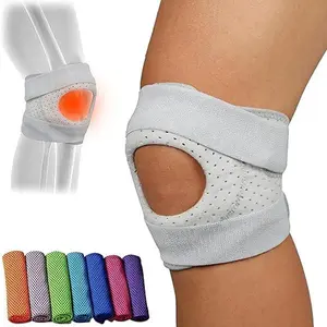 Adjustable Knee Brace for Pain Relief – Compression Support with Open Patella Gel Pad & Dual Side Stabilizers, Breathable Sleeve for Meniscus Tear, ACL, PCL, Arthritis, Running, Workout – Includes Quick-Dry Towel
