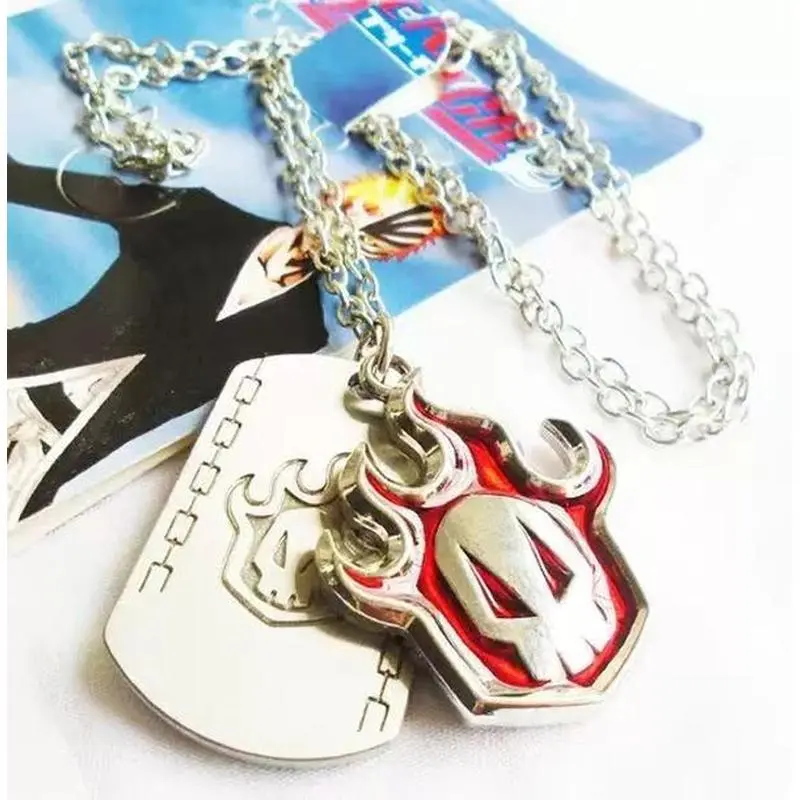 Flame Spirit Detachable Pendant Necklace, Anime-Inspired Gothic Jewelry, Dual-Layer Fire Chain for Men Women