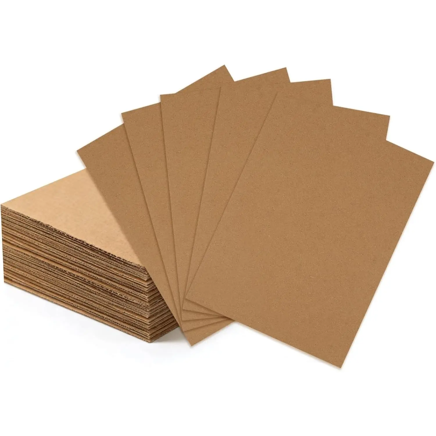 30 Pack 8.5"x11" Corrugated Cardboard Sheets Flat Inserts for DIY Crafts Packing Shipping Mailing (Brown)